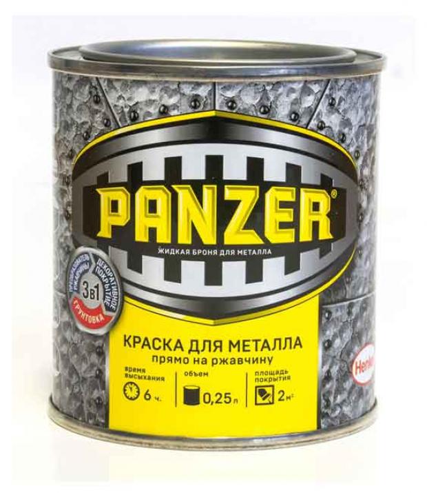 Краска Panzer для металла молотковая золотистая 250 г 238₽