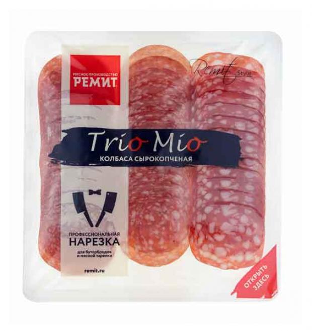 Колбаса сырокопченая Ремит Ассорти TRIO MIO нарезка 100 г 161₽