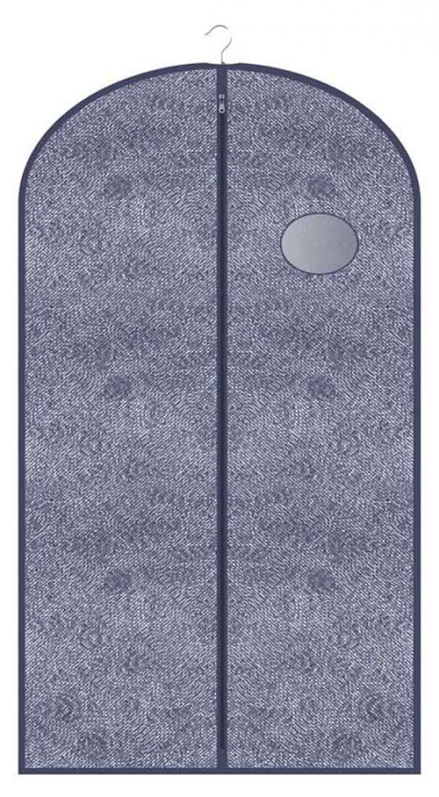 

Чехол для одежды Hausmann Blue line синий, 60x100 см