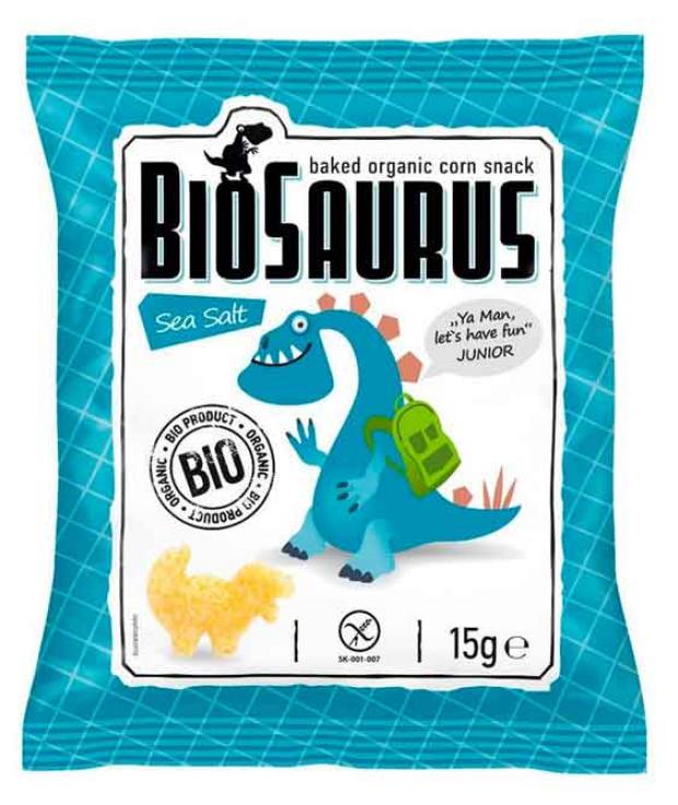 Снеки Biosaurus кукурузные органические с морской солью БИО 15 г 61₽