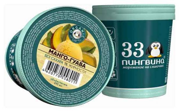 

Мороженое «33 Пингвина» десерт с манго и гуава, 330 г