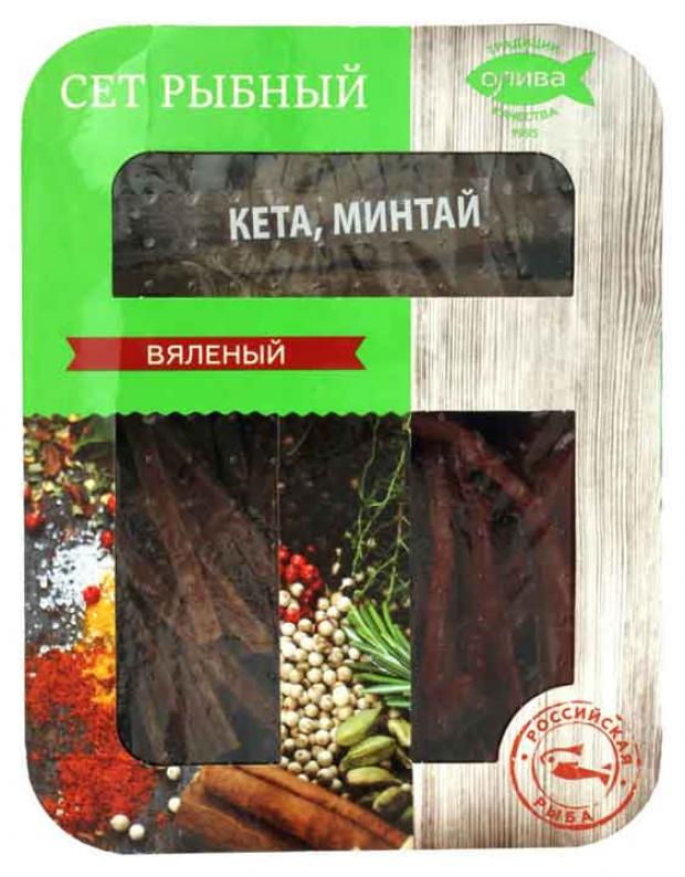 Ассорти рыбное Олива-Факел вяленое кета минтай 150 г 180₽