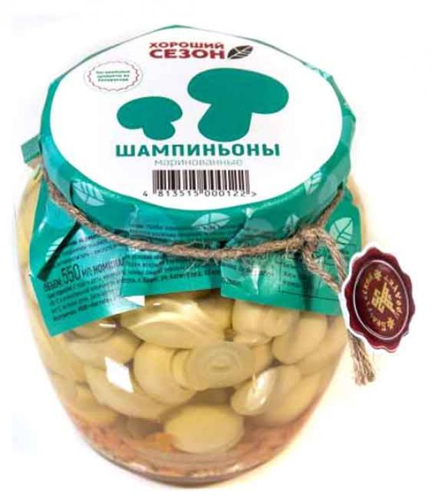 Шампиньоны «Хороший Сезон» маринованные, 520 г