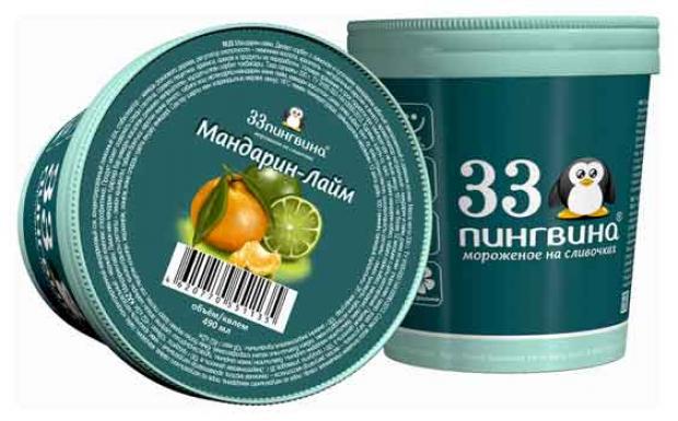 

Мороженое «33 Пингвина» десерт сорбет с мандарином и лаймом, 330 г