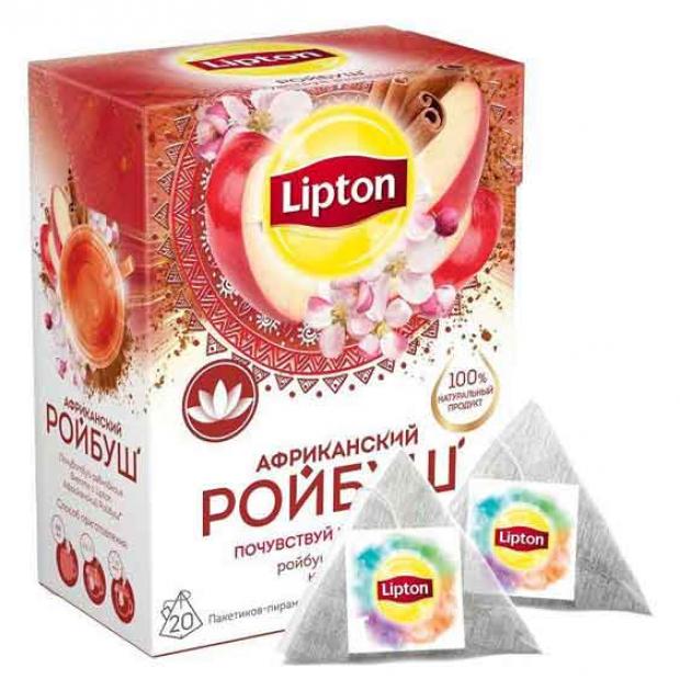 Чай травяной Lipton Африканский Ройбуш с корицей и яблоком в пакетиках, 20х1,5 г