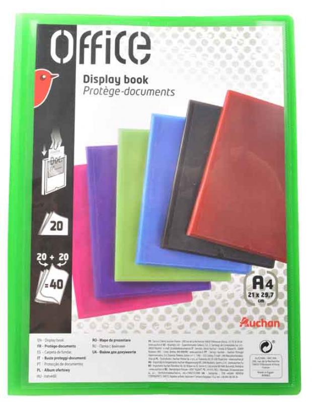 Папка с файлами АШАН А4 40 шт 120₽