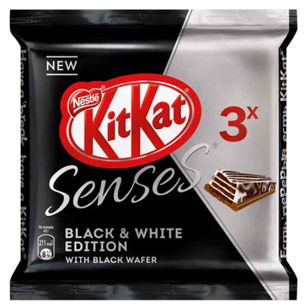 

Шоколад KitKat SENSES тёмный и белый с темной вафлей, 3х40 г