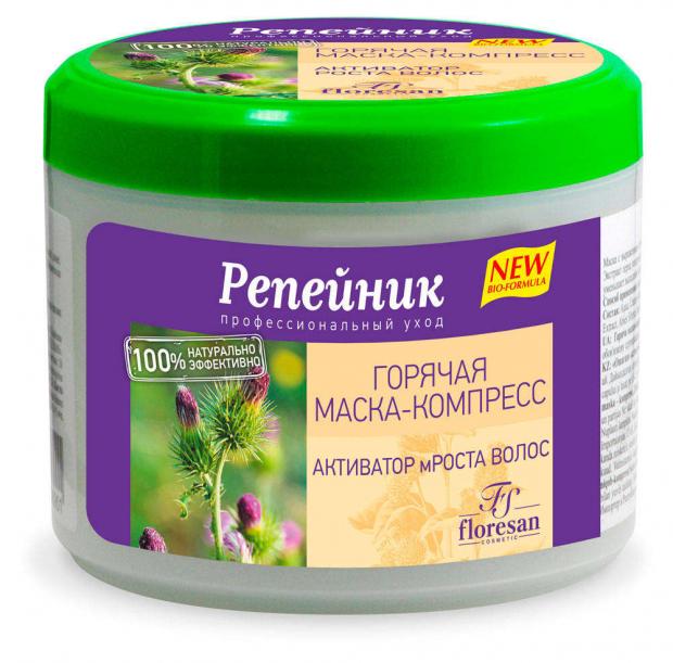 Маска для волос Floresan Репейная с согревающим эффектом 450 мл 168₽