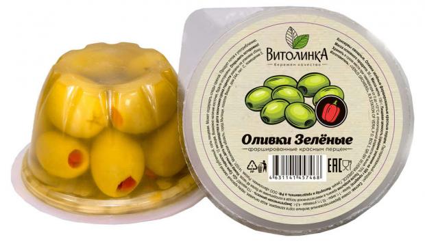 

Оливки зеленые «Витолинка» фаршированные красным перцем, 130 г