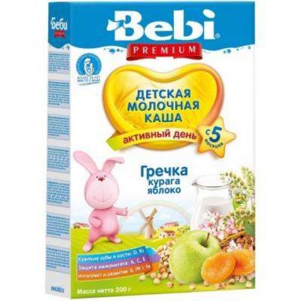 

Каша гречневая Bebi Premium Молочная с курагой и яблоком с 5 мес, 200 г