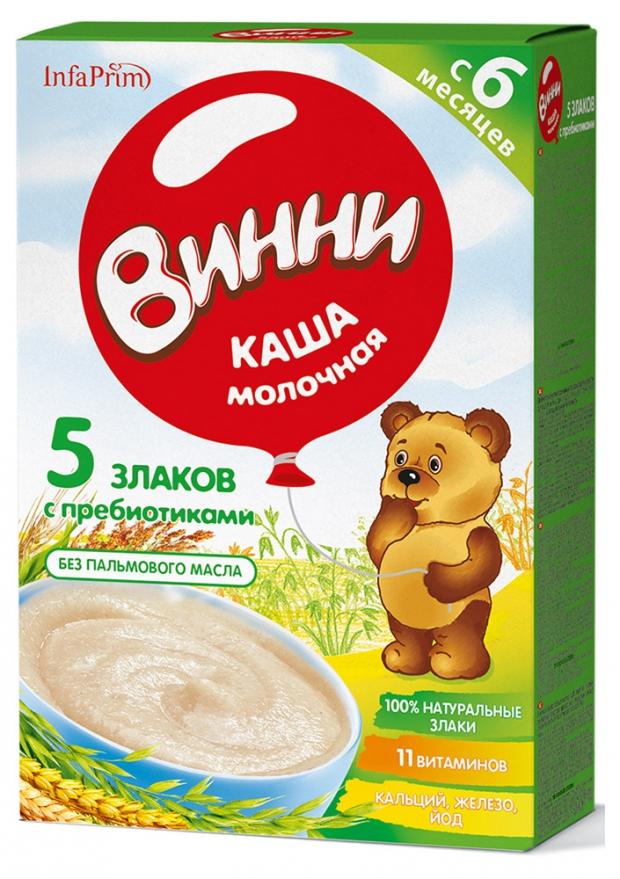 

Каша молочная «Винни» 5 злаков с пребиотиками с 6 мес, 200 г