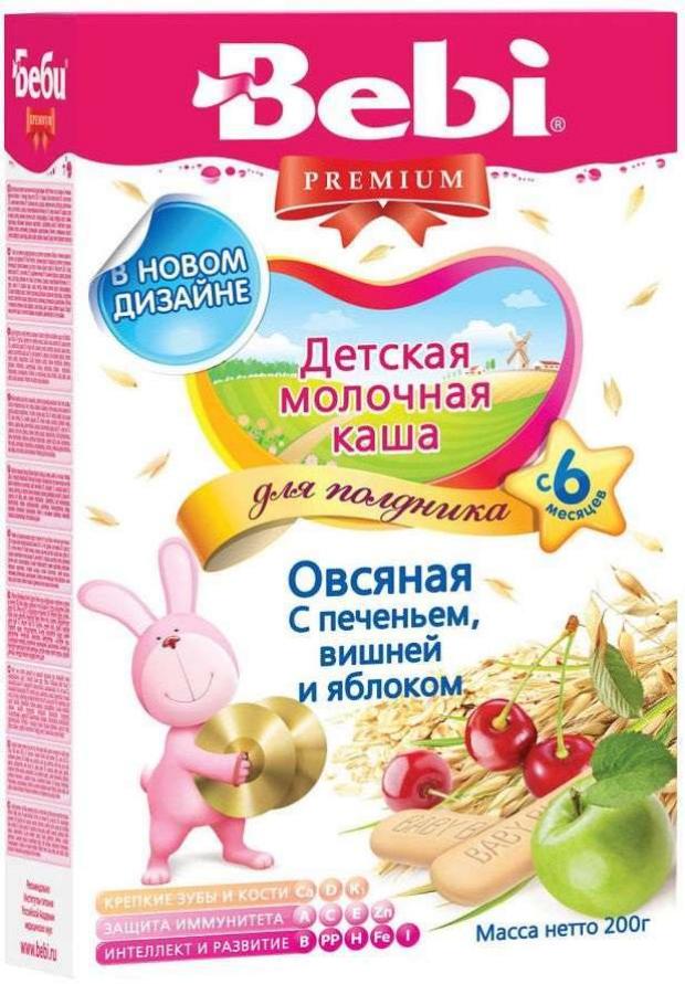 

Каша молочная Bebi Печенье с вишней и яблоком овсяная с 6 мес, 200 г