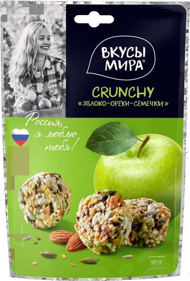 

Кранчи из семечек «Вкусы мира» яблоко-орехи, 50 г