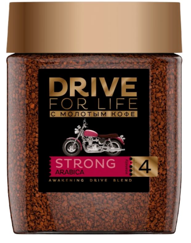 

Кофе растворимый Drive for Life сублимированный с добавлением молотого, 100 г