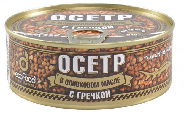 

Осетр Ecofood с гречкой в оливковом масле, 240 г