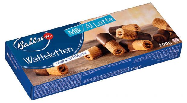 Трубочки вафельные Bahlsen Waffeletten в молочном шоколаде, 100 г
