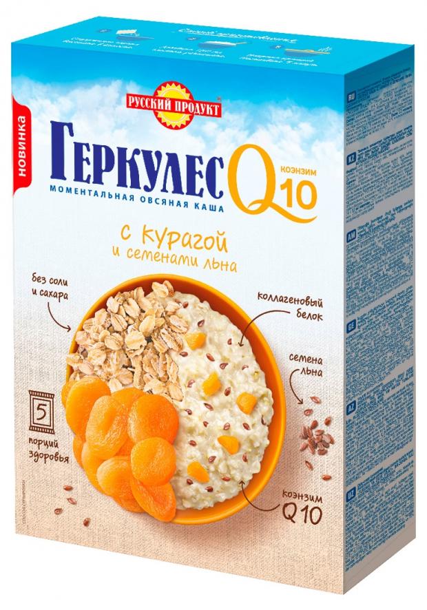 Каша овсяная «Русский Продукт» Геркулес Q10 курага с семенами льна, 250 г