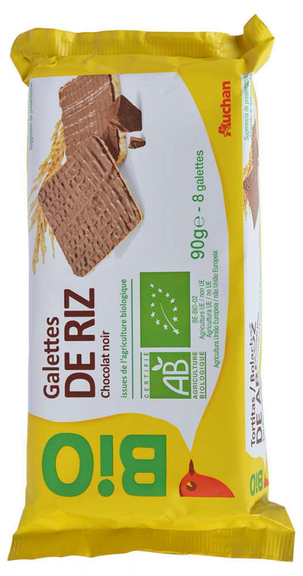 

Галеты АШАН рисовые с шоколадом БИО, 90 г