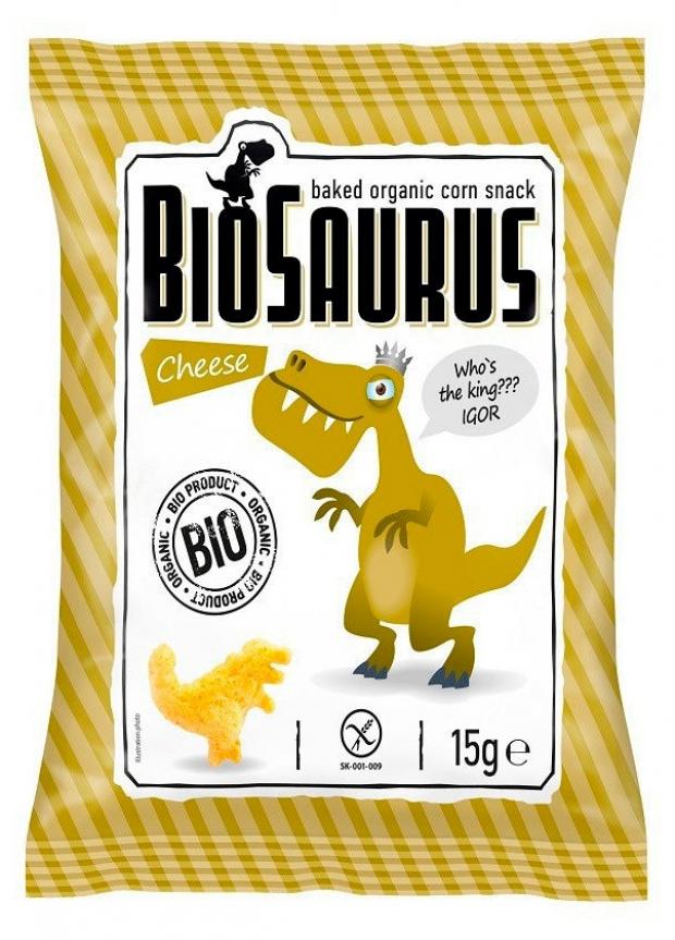 Снеки Biosaurus кукурузные органические с сыром БИО, 15 г