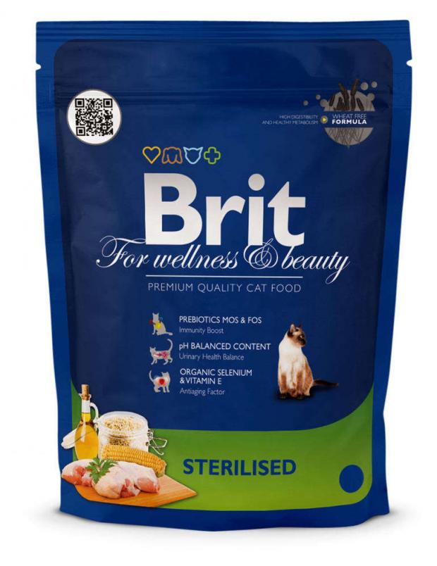 Сухой корм для кастрированных котов и стерилизованных кошек Brit Care курица печень 800 г 440₽