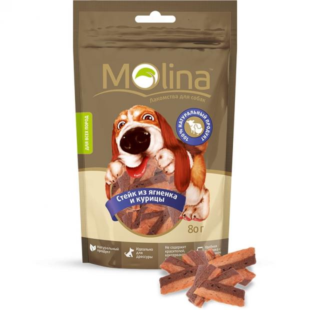 

Лакомство для собак Molina стейк из ягненка и курицы, 80 г