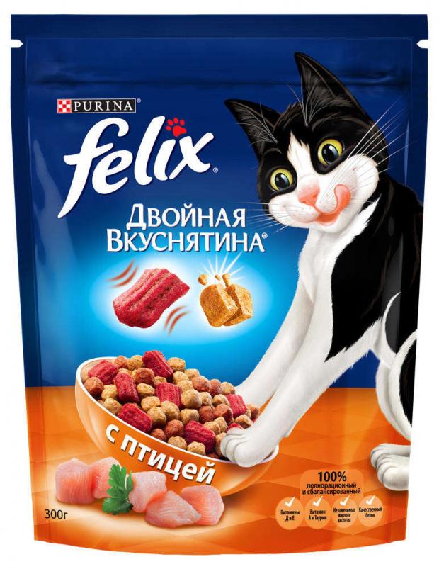 Сухой корм Felix Двойная вкуснятина с птицей 300 г 102₽