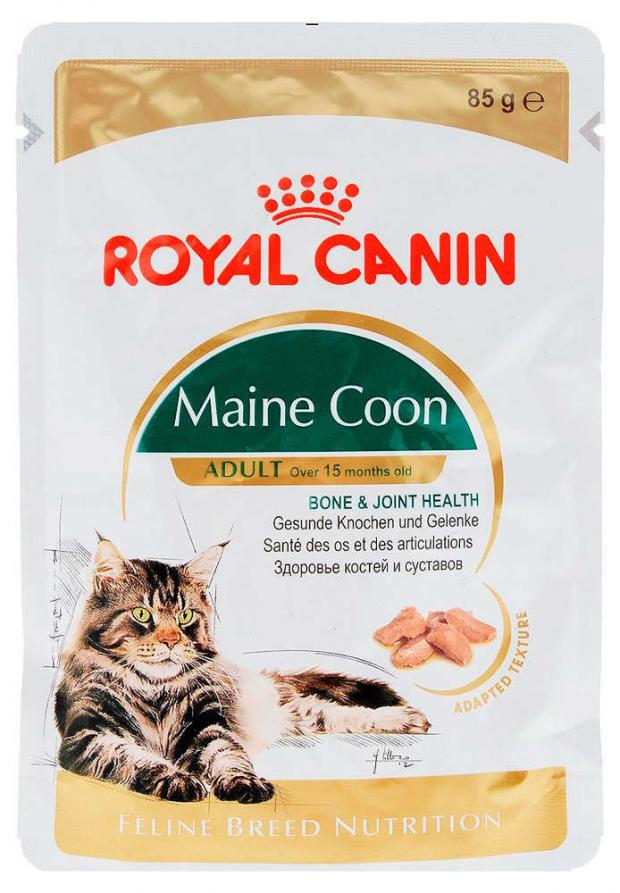 Корм для кошек Royal Canin Maine Coon Adult кусочки в соусе 85 г 75₽