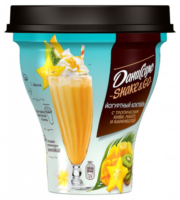 

Коктейль йогуртный «Даниссимо» Shake&Go киви манго карамбола, 260 г