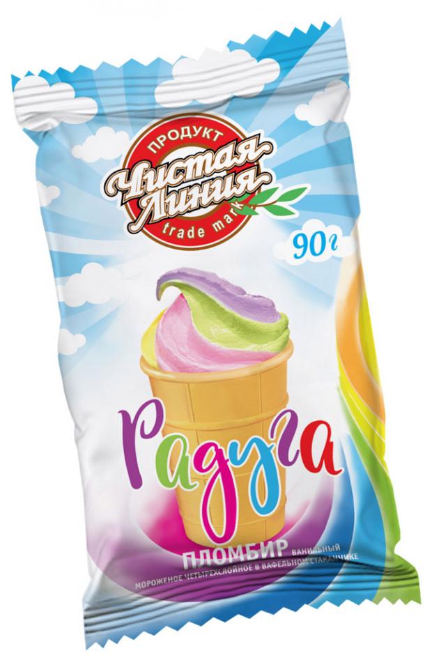 Мороженое Чистая Линия пломбир Радуга 90 г 85₽