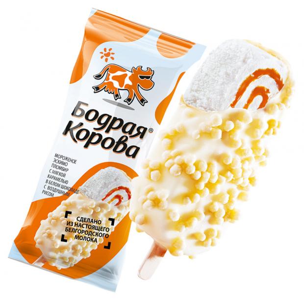 

Мороженое «Бодрая корова» пломбир в белом шоколаде, 75 г