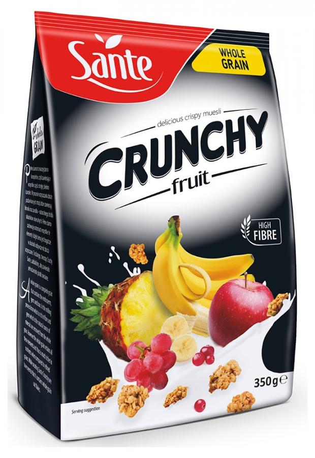 Овсяные хлопья Sante CRUNCHY с фруктами, 350 г