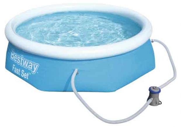 

Бассейн надувной Bestway с насосом, 244х244х66 см