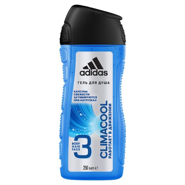 

Гель-шумпунь для душа и гель для умывания мужской Climacool Adidas, 250 мл
