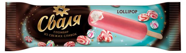 

Мороженое «Сваля» Lollipop эскимо в глазури с ароматом леденцов 14%, 58 г