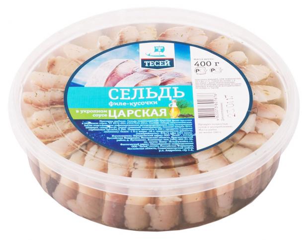 

Сельдь «Тесей» Царская филе кусочки с укропом, 400 г