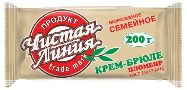 Мороженое Чистая Линия пломбир крем-брюле 200 г 90₽