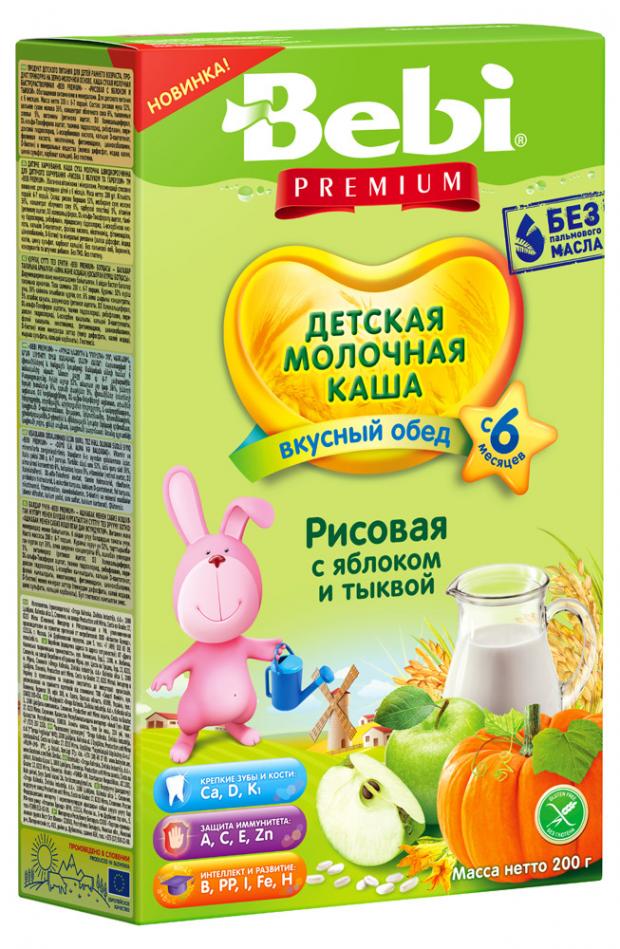 

Каша молочная Bebi Premium рисовая с яблоком и тыквой с 6 мес, 200 г