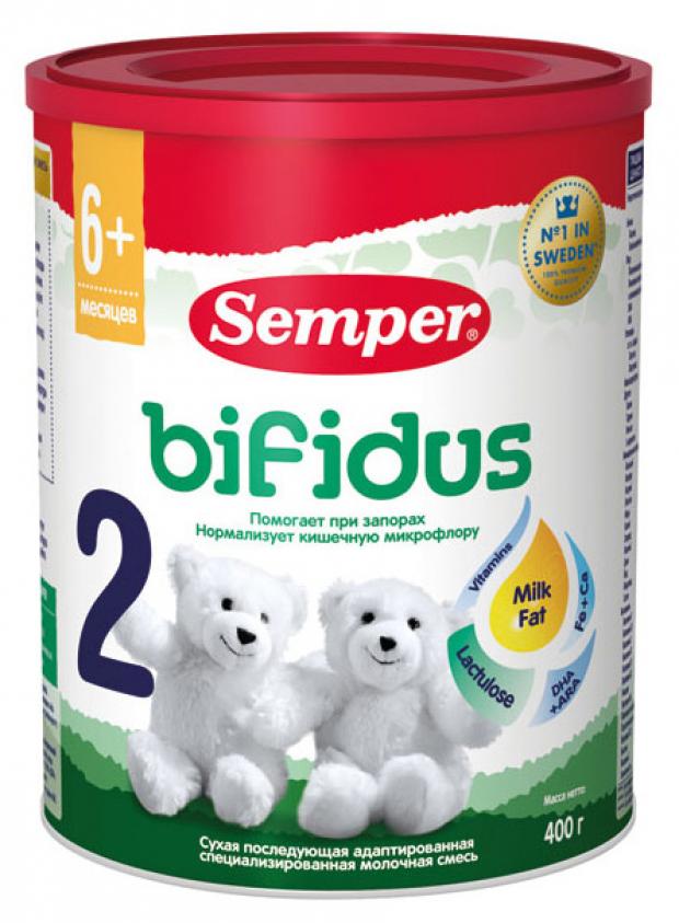 

Смесь молочная Semper Bifidus 2 с 6 мес, 400 г