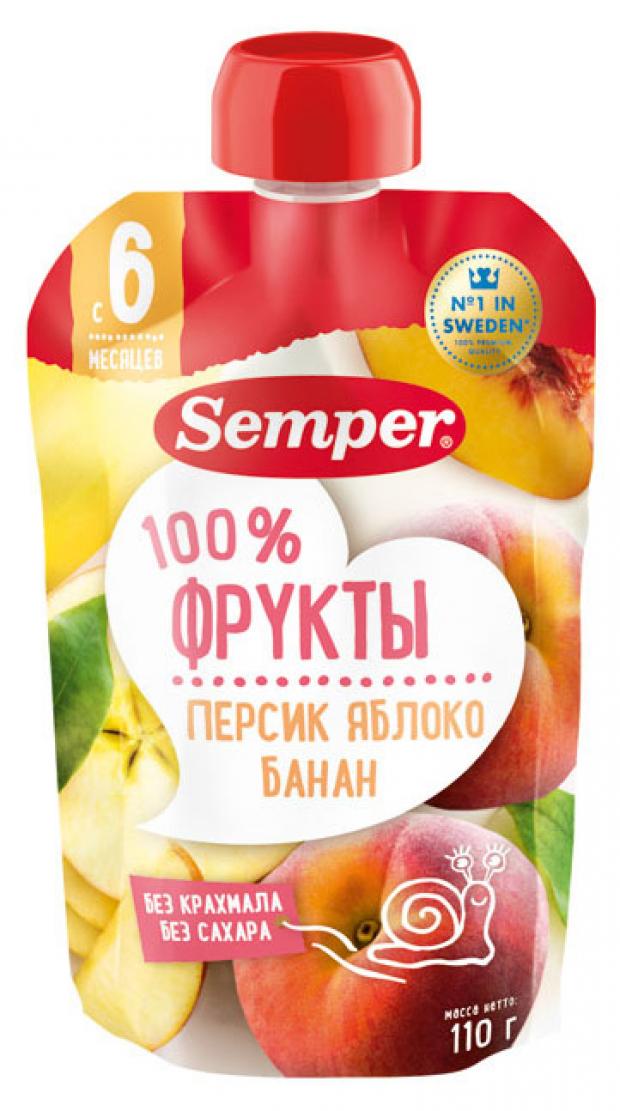 

Пюре Semper персик яблоко банан, с 6 мес, 110 г