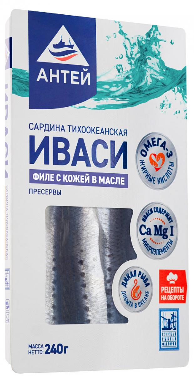 

Сардина «АНТЕЙ» Иваси филе с кожей соленое в масле, 240 г