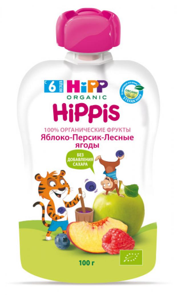

Пюре Hipp Hippis яблоко-персик-лесные ягоды с 6 мес, 100 г