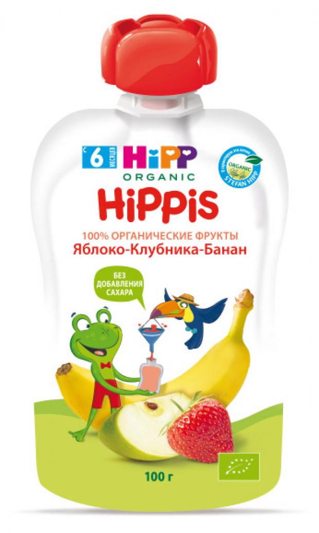 

Пюре Hipp Hippis яблоко-клубника-банан с 6 мес, 100 г