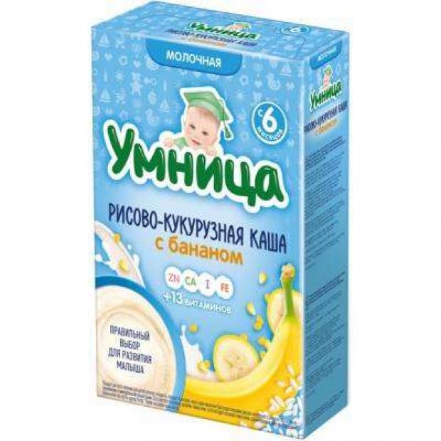 

Каша молочная «Умница» рисово-кукурузная с бананом с 6 мес, 200 г
