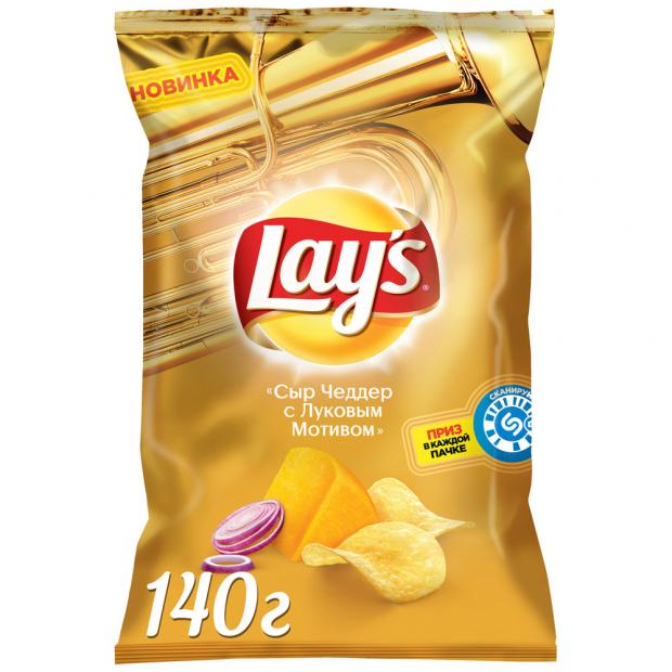 

Чипсы картофельные Lay's со вкусом сыра Чеддер и луком, 140 г