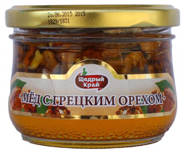 

Мед цветочный «Щедрый Край» с грецким орехом, 250 г