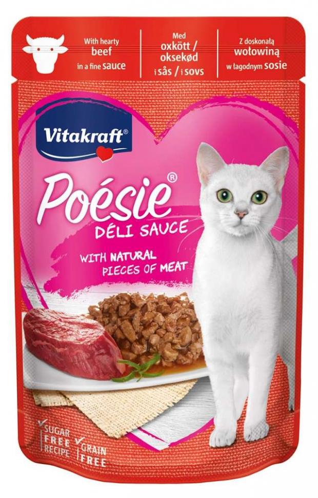 

Корм для кошек Vitakraft Poesie говядина в соусе, 85 г