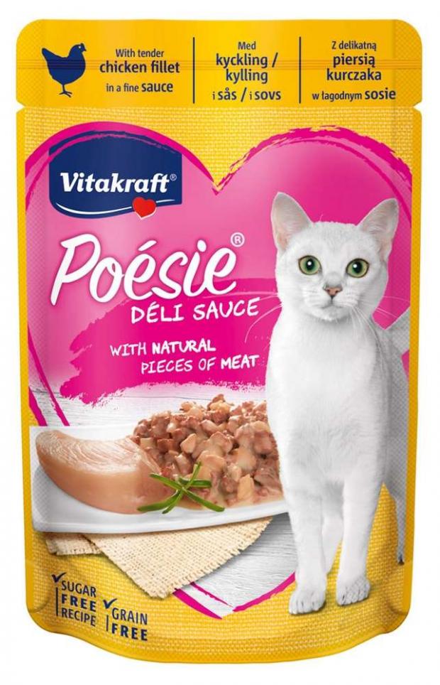

Корм для кошек Vitakraft Poesie курица в соусе, 85 г