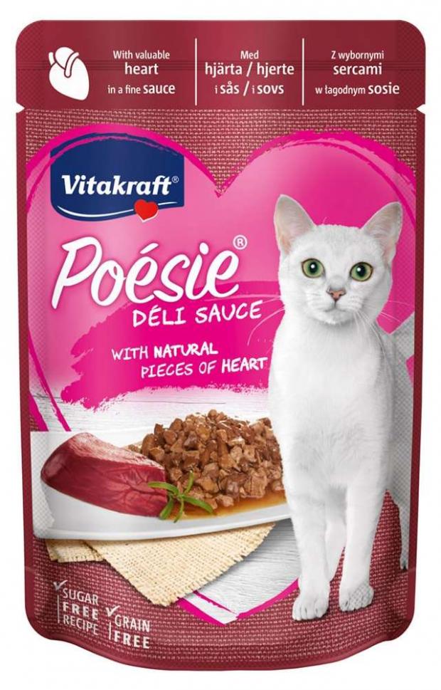 

Корм для кошек Vitakraft Poesie говяжье сердце в соусе, 85 г
