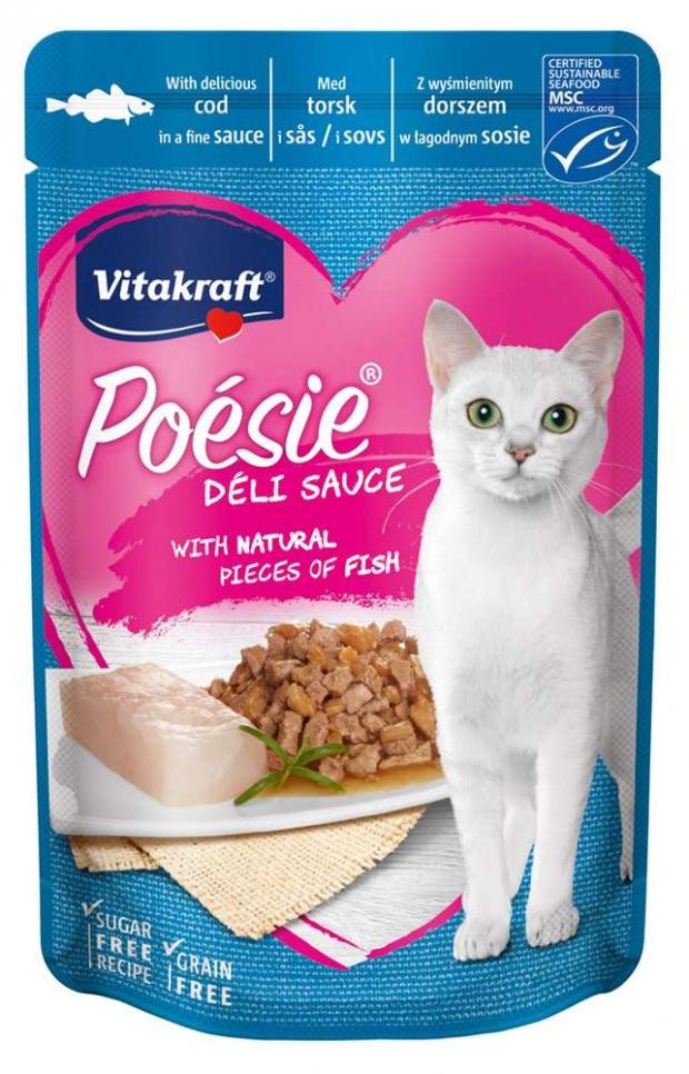 

Корм для кошек Vitakraft Poesie треска в соусе, 85 г