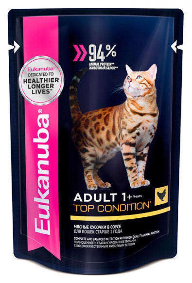 

Корм для кошек Eukanuba с курицей в соусе, 85 г